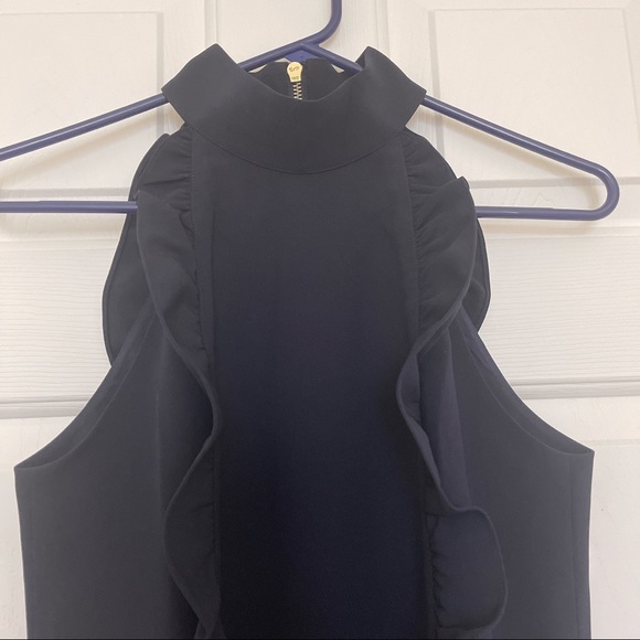 Ted Baker Torriya Ruffle Tunic Dress. Navy - Picture 2 of 6